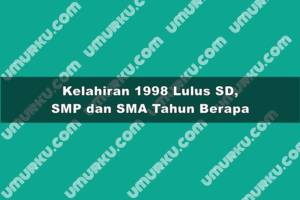Kelahiran 1998 Lulus SD, SMP dan SMA Tahun Berapa?