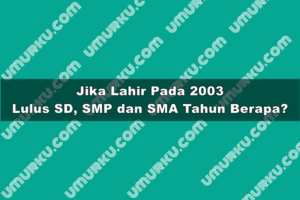Kelahiran 2003 Lulus SD, SMP dan SMA Tahun Berapa?