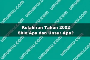 Kelahiran 2002 Shio Apa dan Unsur Apa?