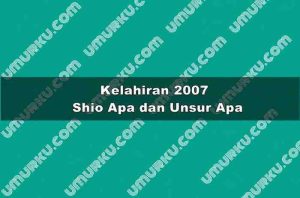 Kelahiran 2007 Shio Apa dan Unsur Apa?