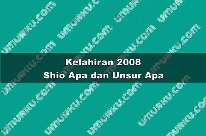 Kelahiran 2008 Shio Apa dan Unsur Apa