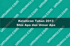 Kelahiran 2013 Shio Apa dan Unsur Apa?
