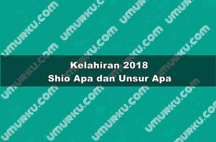 Kelahiran 2018 Shio Apa dan Unsur Apa