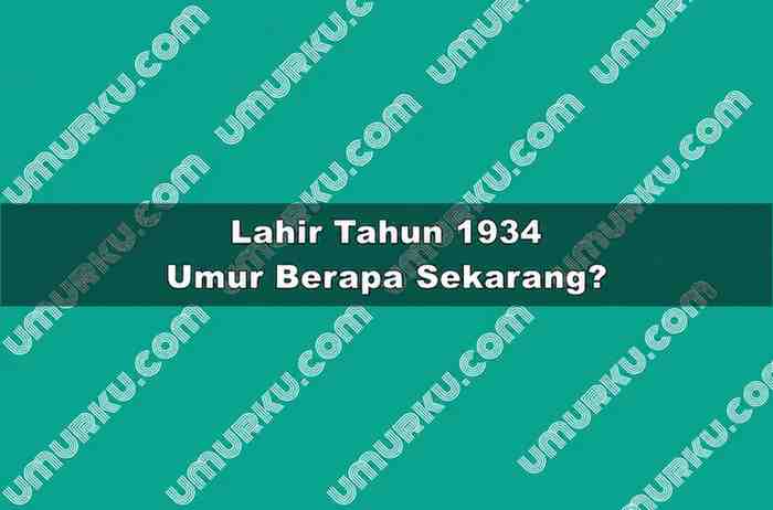Lahir Tahun 1934 Umur Berapa Sekarang