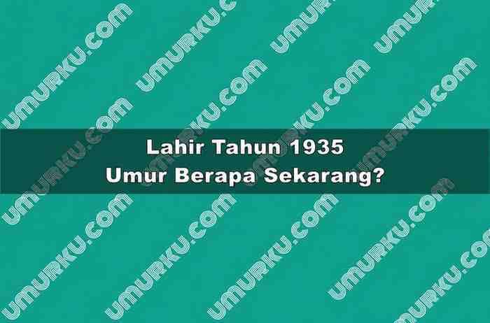 Lahir Tahun 1935 Umur Berapa Sekarang