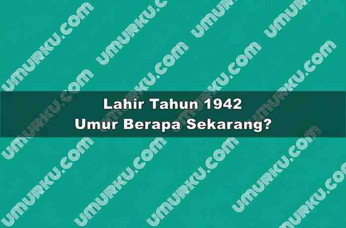 Lahir Tahun 1942 Umur Berapa Sekarang