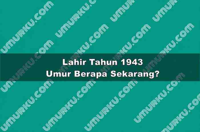Lahir Tahun 1943 Umur Berapa Sekarang