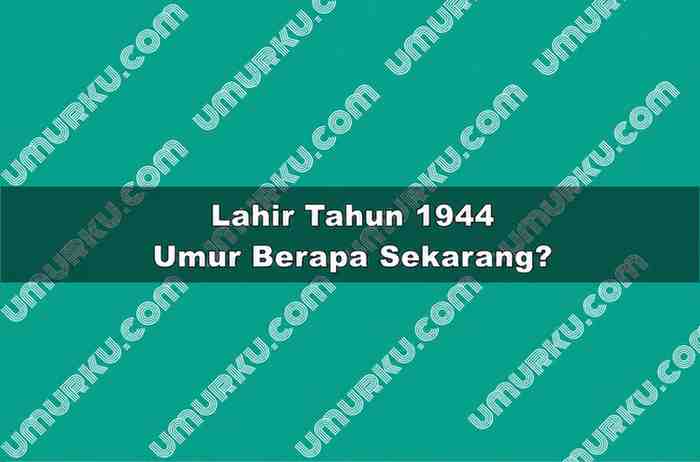 Lahir Tahun 1944 Umur Berapa Sekarang