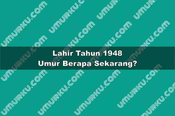 Lahir Tahun 1948 Umur Berapa Sekarang