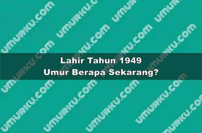 Lahir Tahun 1949 Umur Berapa Sekarang
