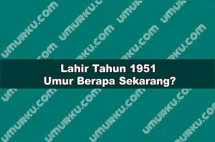 Lahir Tahun 1951 Umur Berapa Sekarang