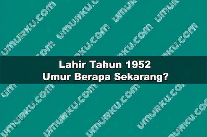 Lahir Tahun 1952 Umur Berapa Sekarang