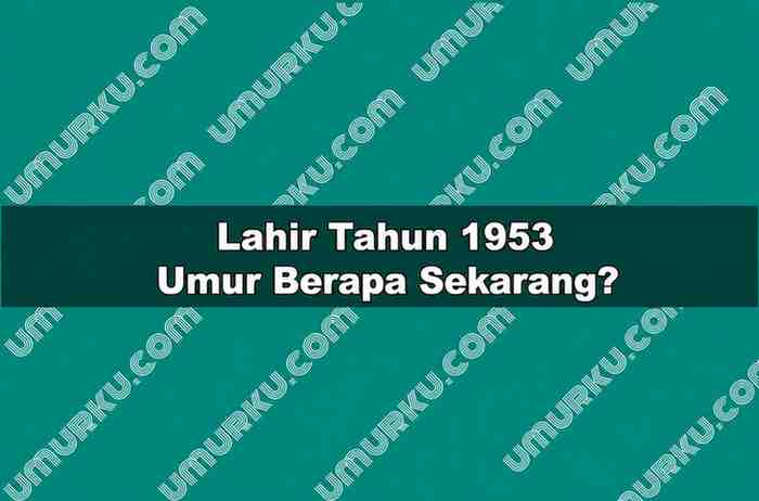 Lahir Tahun 1953 Umur Berapa Sekarang
