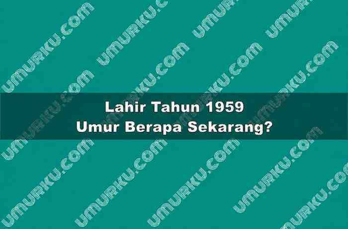 Lahir Tahun 1959 Umur Berapa Sekarang