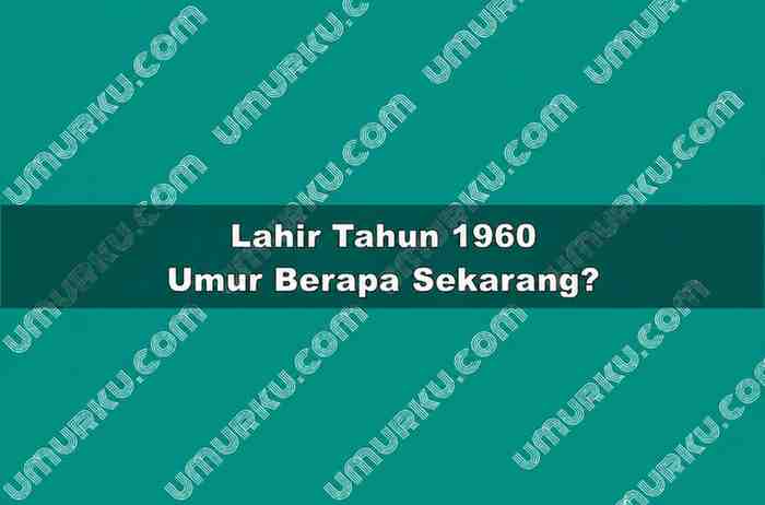 Lahir Tahun 1960 Umur Berapa Sekarang