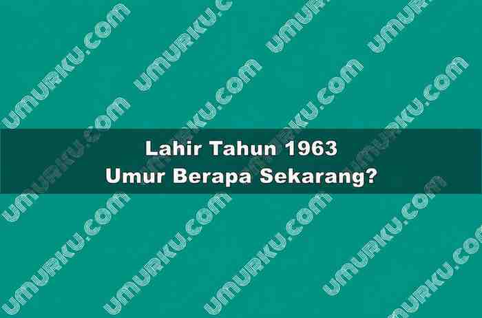 Lahir Tahun 1963 Umur Berapa Sekarang