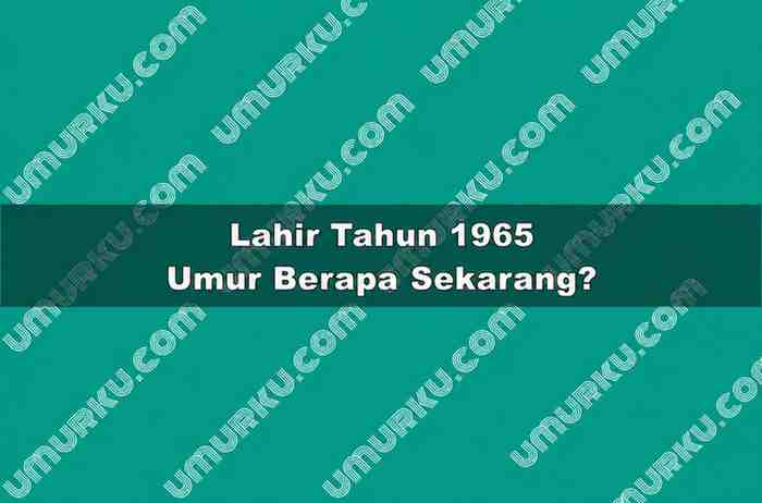 Lahir Tahun 1965 Umur Berapa Sekarang