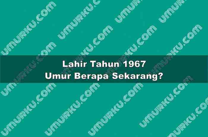 Lahir Tahun 1967 Umur Berapa Sekarang