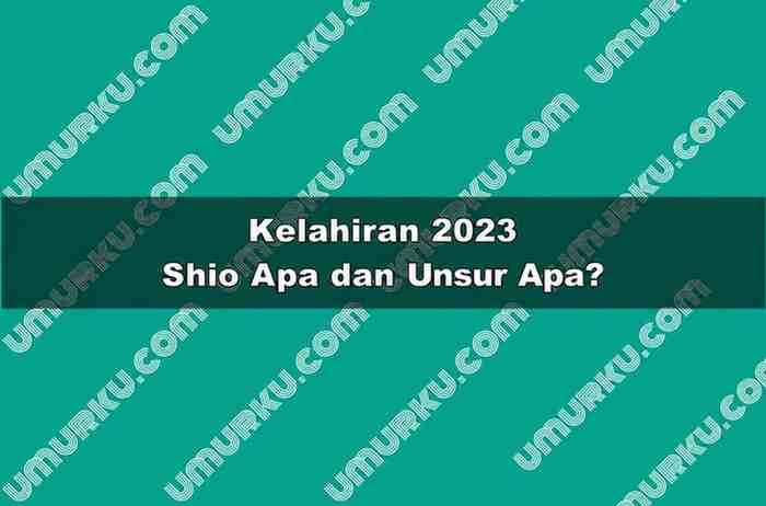 Kelahiran 2023 Shio Apa dan Unsur Apa