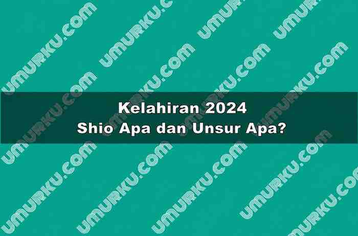 Kelahiran 2024 Shio Apa dan Unsur Apa