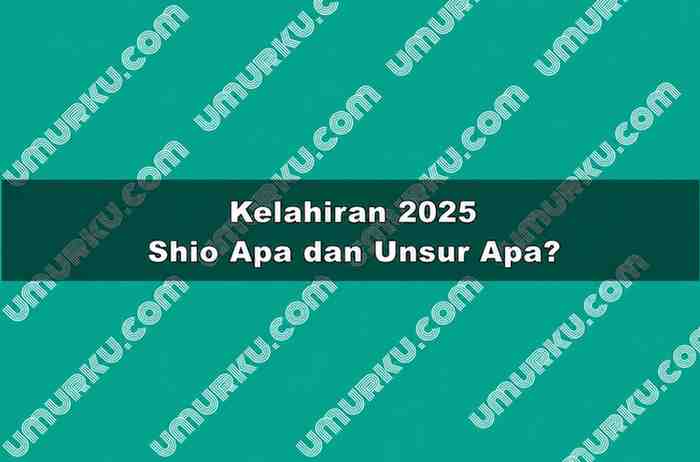 Kelahiran 2025 Shio Apa dan Unsur Apa