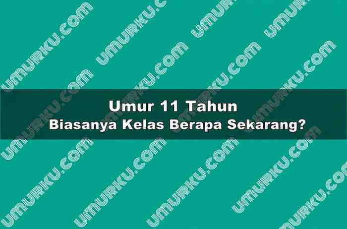 Umur 11 Tahun Kelas Berapa Sekarang