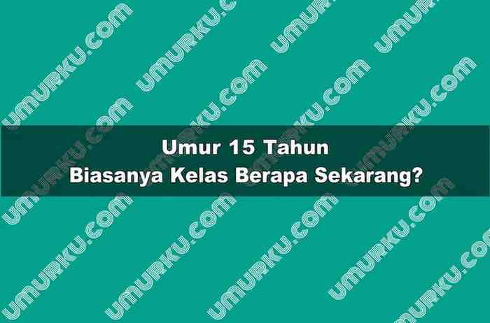 Umur 15 Tahun Kelas Berapa Sekarang