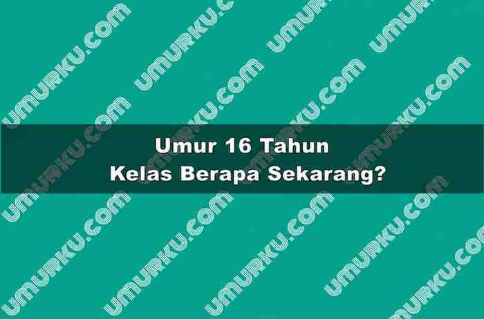 Umur 16 Tahun Kelas Berapa Sekarang