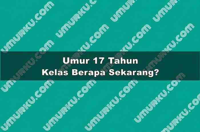 Umur 17 Tahun Kelas Berapa Sekarang