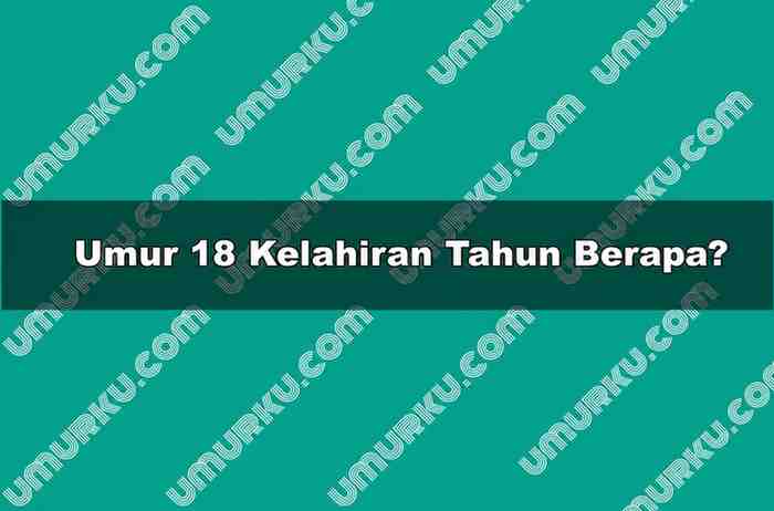 Umur 18 Kelahiran Tahun Berapa