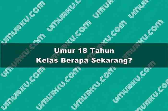 Umur 18 Tahun Kelas Berapa Sekarang