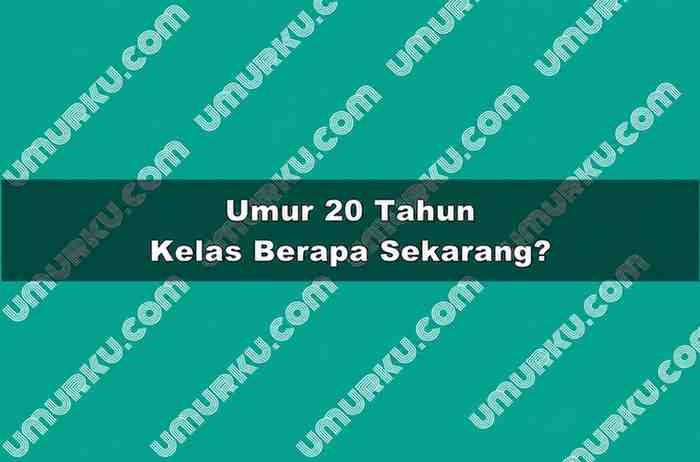 Umur 20 Tahun Kelas Berapa Sekarang