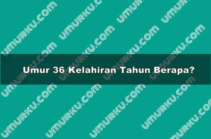 Umur 36 Kelahiran Tahun Berapa