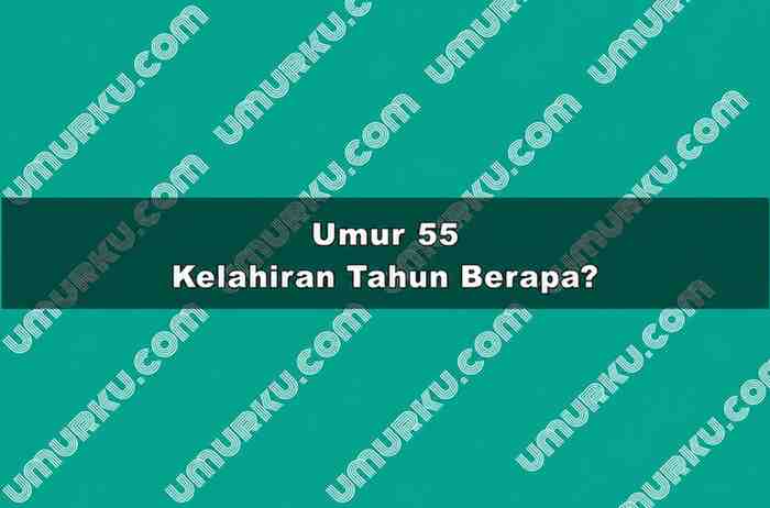 Umur 55 Kelahiran Tahun Berapa