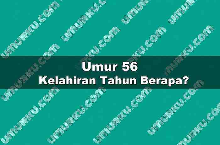 Umur 56 Kelahiran Tahun Berapa