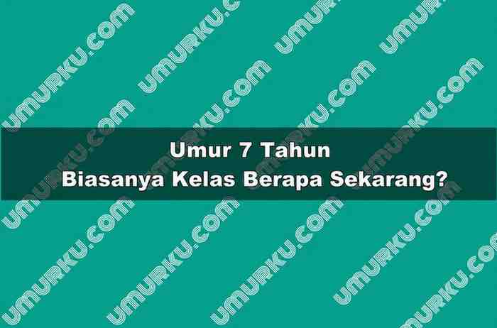 Umur 7 Tahun Kelas Berapa Sekarang