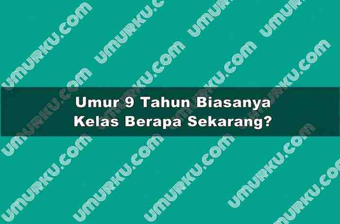 Umur 9 Tahun Kelas Berapa Sekarang
