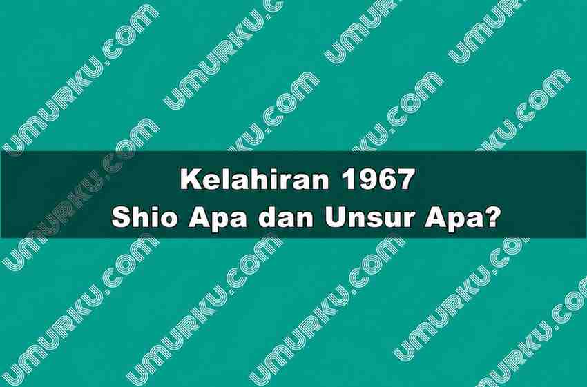 Kelahiran 1967 Shio Apa dan Unsur Apa