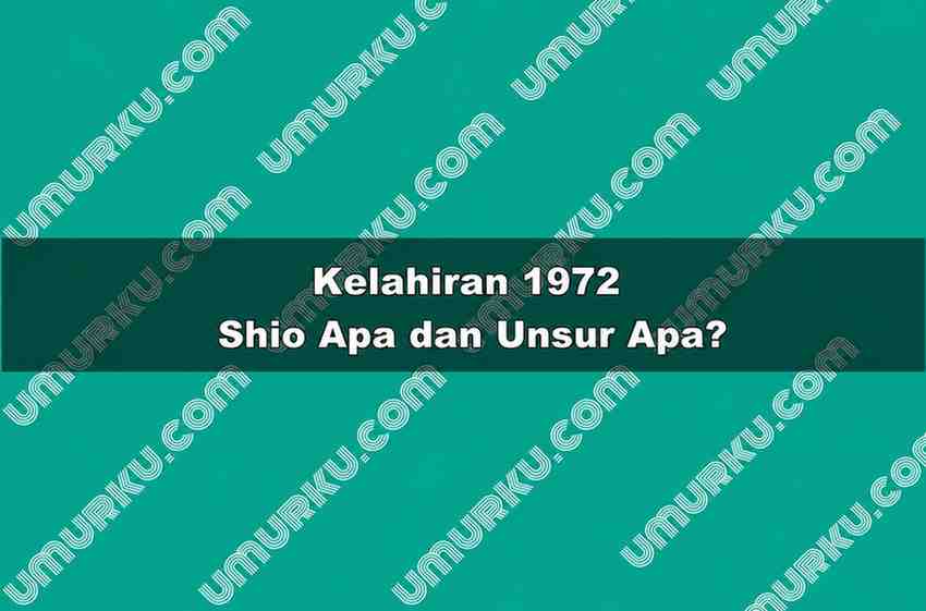 Kelahiran 1972 Shio Apa dan Unsur Apa