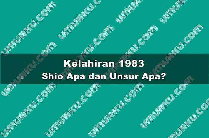 Kelahiran 1983 Shio Apa dan Unsur Apa