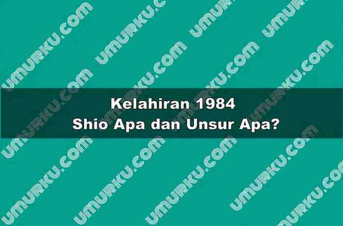 Kelahiran 1984 Shio Apa dan Unsur Apa