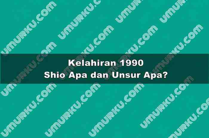 Kelahiran 1990 Shio Apa dan Unsur Apa