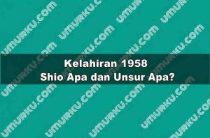 Kelahiran 1958 Shio Apa dan Unsur Apa?